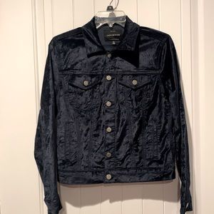 Lucky Brand Blue Velvet Tomboy Trucker Style Jacket for Women